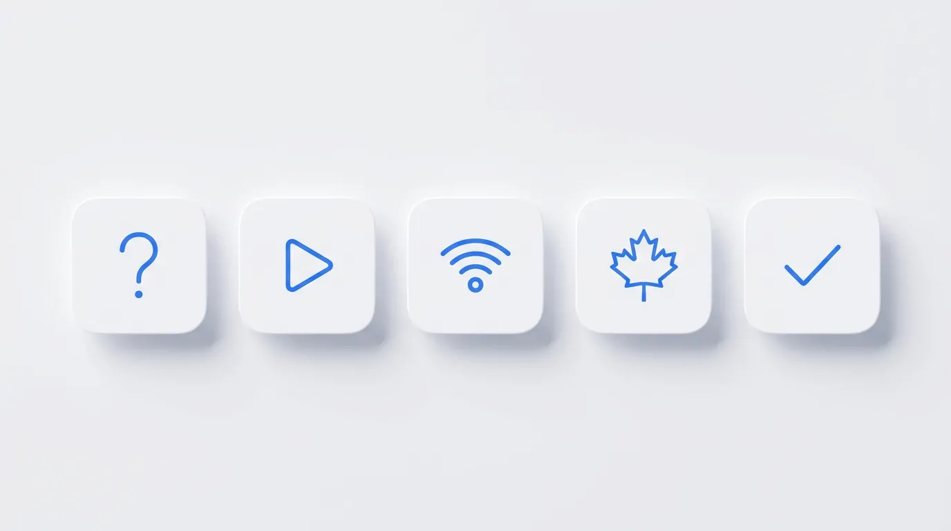 Icons for streaming, wifi, United States and answered questions about King TV in United States
